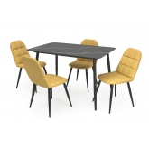 Обеденная группа Стол Корсика (Тунис/черный), стулья Остин SHE520/черный (4 шт)