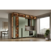 Кухня Бьянка 3,2/1260м с подсветкой, Олива софт, Дуб Крафт (Дуб вотан)