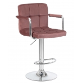 Барный стул LM-5011 KRUGER ARM пудрово-розовый велюр