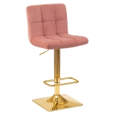 Барный стул LM-5016 GOLDY пудрово-розовый велюр