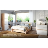 Комплект мебели для спальни №3 Дакота Сонома/белый глянец (Империал)