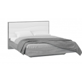 Кровать Миранда 1600 Тип 1 (без подъемного механизма) Дуб Гамильтон, Белый глянец