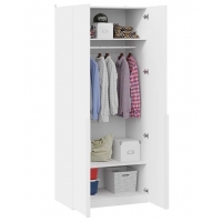 Шкаф для одежды Порто 580 с 2 глухими дверями (Белый Жемчуг, Белый софт) - Изображение 2
