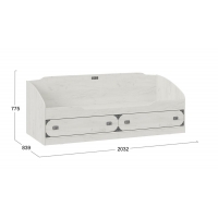 Кровать с ящиками Калипсо (Дуб крафт белый) - Изображение 1