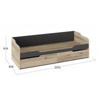 Кровать Кристофер с 2 ящиками (Фон серый, Олд Стайл) - Изображение 2