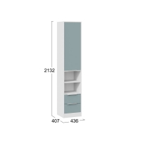 Шкаф комбинированный Марли Белый, Серо-голубой - Изображение 2