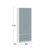 Шкаф для одежды Марли Белый, Серо-голубой - Изображение 2
