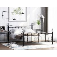 Металлическая кровать Эльда (черная с серебром)