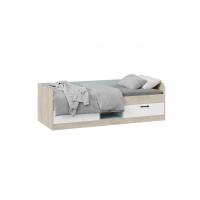 Кровать комбинированная Оливер Тип 1 (Дуб крафт серый, Белый, Серо-голубой)