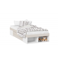 Кровать с ящиком Сканди (Дуб Гарден, Белая)