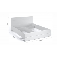 Кровать без ламелей 1600 Йорк Белый/белый глянец - Изображение 1