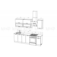 Кухонный гарнитур Техно 2,0 комп. №2 Белый глянец/бирюза металлик - Изображение 1