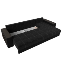 Угловой диван Дубай (вельвет черный) - Изображение 1