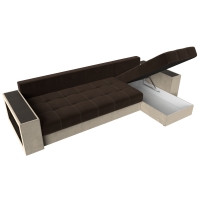 Угловой диван Дубай (вельвет коричневый) - Изображение 3