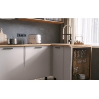 Кухня Бьянка угловая 3,8*1,2/1080м с подсветкой, Кашемир, Дуб Крафт (Дуб вотан) - Изображение 1