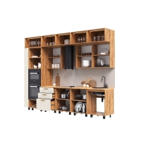 Кухня Рио NEW (металл) 3,8/1080м (490) Компоновка №7, шелковый камень/дуб крафт - Изображение 3