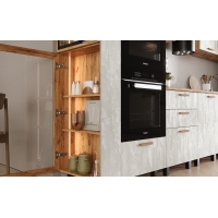 Кухня Рио NEW (металл) 3,8/1080м (490) Компоновка №7, шелковый камень/дуб крафт - Изображение 2