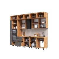 Кухня Рио NEW (металл) 3,8/1080м (490) Компоновка №7, железный камень/дуб крафт - Изображение 3