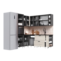 Кухня Рио NEW 1,8х2,0м исп.2 (490) Компоновка №6, Дуб крафт белый/графит - Изображение 3