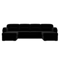 П-образный диван Бостон черный велюр - Изображение 4