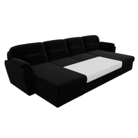 П-образный диван Бостон черный велюр - Изображение 2