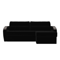 Угловой диван Форсайт (велюр чёрный) - Изображение 3