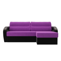 Угловой диван Форсайт (микровельвет фиолетовый черный) - Изображение 3