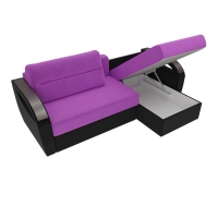 Угловой диван Форсайт (микровельвет фиолетовый черный) - Изображение 1