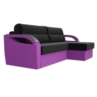 Угловой диван Форсайт (микровельвет черный фиолетовый)  - Изображение 4