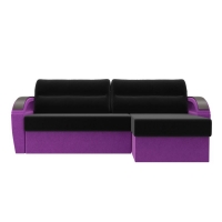 Угловой диван Форсайт (микровельвет черный фиолетовый)  - Изображение 3