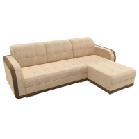 Угловой диван Марсель (велюр бежевый коричневый) - Изображение 1
