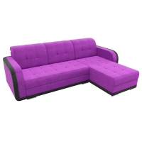 Угловой диван Марсель (велюр фиолетовый черный)  - Изображение 1