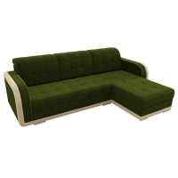 Угловой диван Марсель (велюр зеленый бежевый)  - Изображение 1