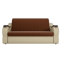 Прямой диван Меркурий (коричневый\бежевый) рогожка экокожа - Изображение 5