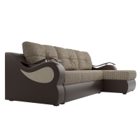 Угловой диван Меркурий (рогожка корфу 02 экокожа коричневый) - Изображение 4