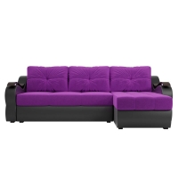 Угловой диван Меркурий (микровельвет фиолетовый экокожа черный)  - Изображение 4