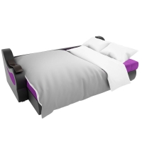 Угловой диван Меркурий (микровельвет фиолетовый экокожа черный)  - Изображение 5