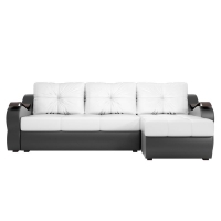 Угловой диван Меркурий (экокожа белый черный)  - Изображение 5