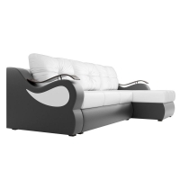 Угловой диван Меркурий (экокожа белый черный)  - Изображение 4