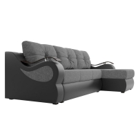 Угловой диван Меркурий (рогожка серый экокожа черный)   - Изображение 4