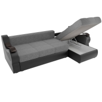 Угловой диван Меркурий (рогожка серый экокожа черный)   - Изображение 3