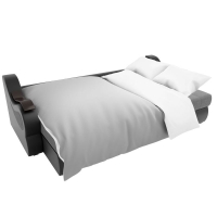 Угловой диван Меркурий (рогожка серый экокожа черный)   - Изображение 1