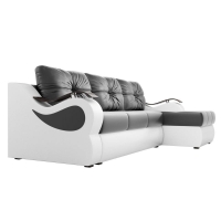 Угловой диван Меркурий (экокожа черный белый)  - Изображение 3