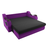 Прямой диван Меркурий (черный\фиолетовый) микровельвет - Изображение 3