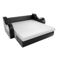 Прямой диван Меркурий (белый/черный) экокожа - Изображение 4