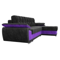 Угловой диван Нэстор (велюр черный фиолетовый) - Изображение 4
