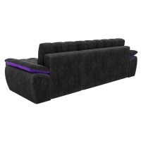 Угловой диван Нэстор (велюр черный фиолетовый) - Изображение 3