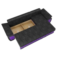 Угловой диван Нэстор (велюр черный фиолетовый) - Изображение 2