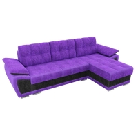Угловой диван Нэстор (велюр фиолетовый черный) - Изображение 5