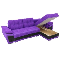 Угловой диван Нэстор (велюр фиолетовый черный) - Изображение 3
